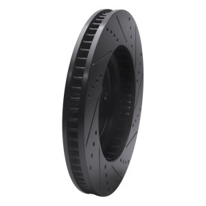 Buick Park Avenue Brake Rotor (1) - Front Left - R1 Concepts - Drilled & Slotted - Black - `97-`05